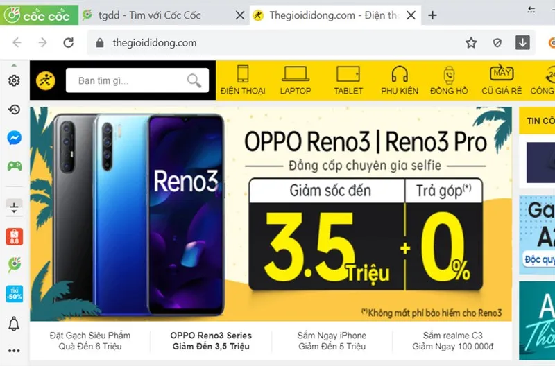 Mở trình duyệt Cốc Cốc để kiểm tra kết nối mạng sau khi sửa lỗi