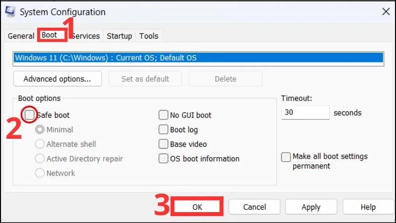 Giao diện cài đặt Advanced display trong Windows 11, hiển thị liên kết để khởi chạy tiện ích Color Profile.