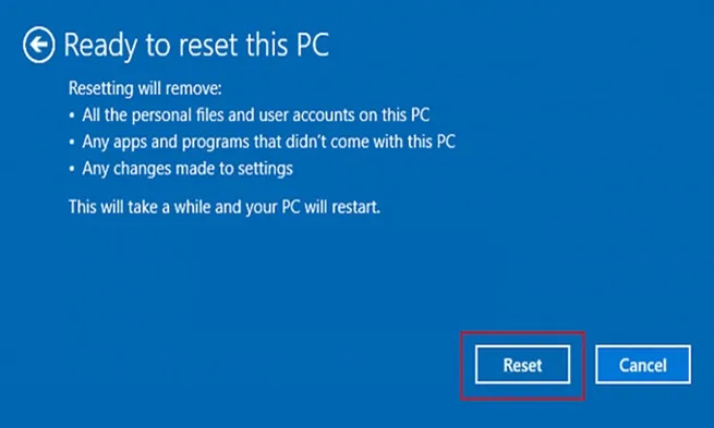 Cài đặt lại hệ điều hành Windows