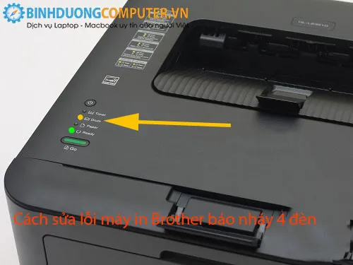 Khắc phục sự cố đèn báo lỗi trên máy in Brother HL-2130 khi kẹt giấy hoặc hết mực