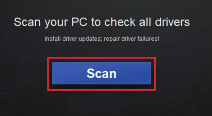 Khởi động Driver Talent và nhấn Scan