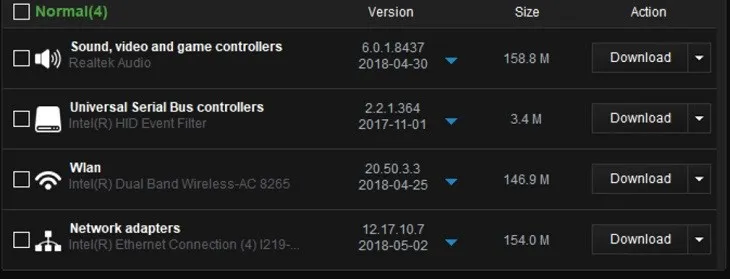 Chọn Download driver mạng Wlan (Wifi)