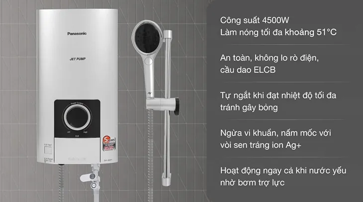 Máy nước nóng trực tiếp công suất 4500W có thể hoạt động quá tải nếu không phù hợp nhu cầu, một vấn đề cần lưu ý trong cách sửa máy nước nóng không nóng.