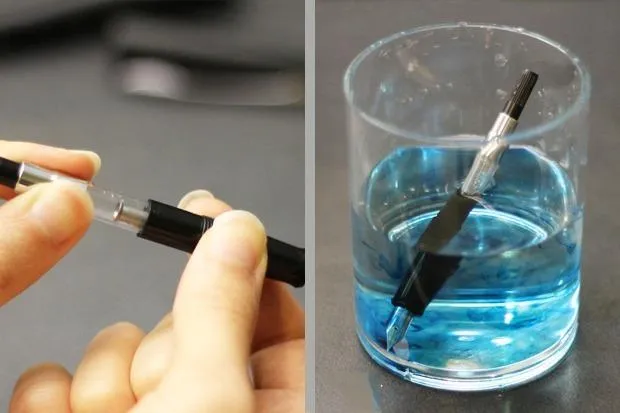 Vệ sinh bút để ngòi không dính bụi bẩn, cặn mực khô