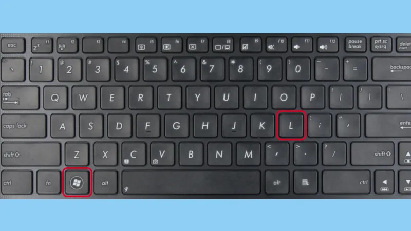 Tổ hợp phím Windows + L để kích hoạt chế độ khóa màn hình, một dạng tắt máy tạm thời bảo vệ quyền riêng tư.