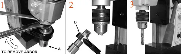 Cách thao đầu khoan máy khoan bàn