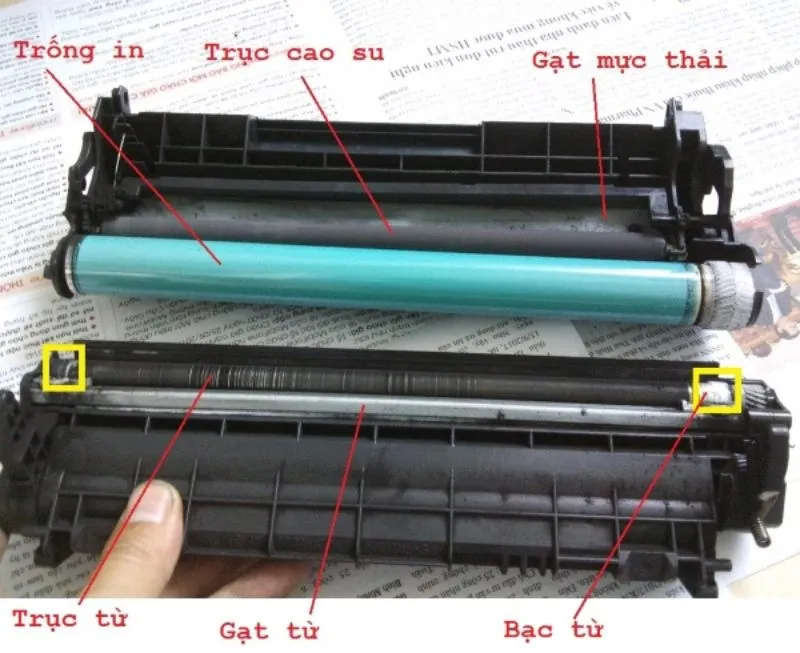 Quy trình cách tháo máy in Canon 3300 chi tiết: đổ mực mới vào khay chứa mực