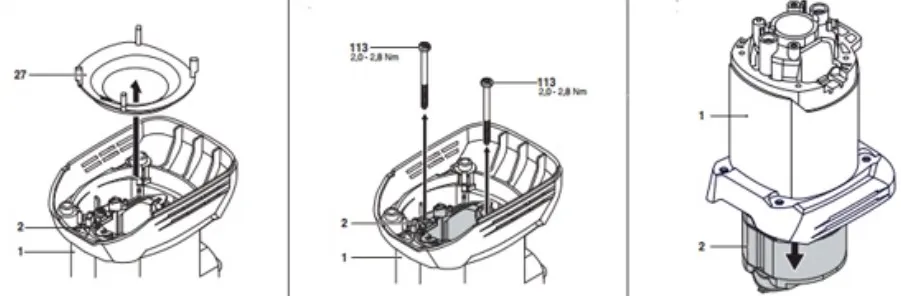 Tháo Cuộn Stator Và Vòng Chắn Gió Của Máy Đục Bê Tông Để Đánh Giá Hư Hỏng