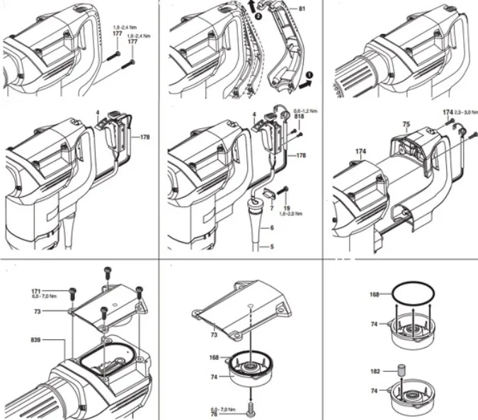 Quy Trình Tháo Vỏ Tay Cầm Và Công Tắc Của Máy Đục Bê Tông Đảm Bảo An Toàn