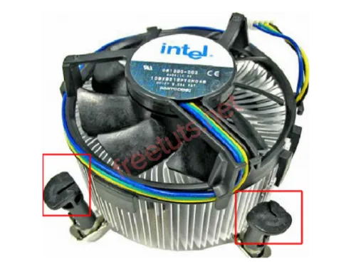 Sử dụng tua vít để xoay và nhả chốt giữ quạt tản nhiệt CPU