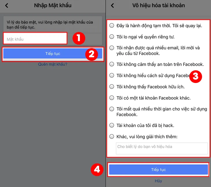 Nhập mật khẩu &gt; Nhấn Tiếp tục