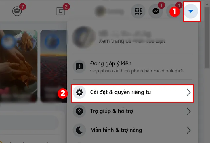 Biểu tượng cài đặt trên Facebook máy tính, cửa ngõ để truy cập các tùy chọn bảo mật và thực hiện allintitle:cách mở khóa facebook trên máy tính.