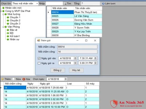 Cách xóa lịch sử sửa giờ trực tiếp trên máy chấm công