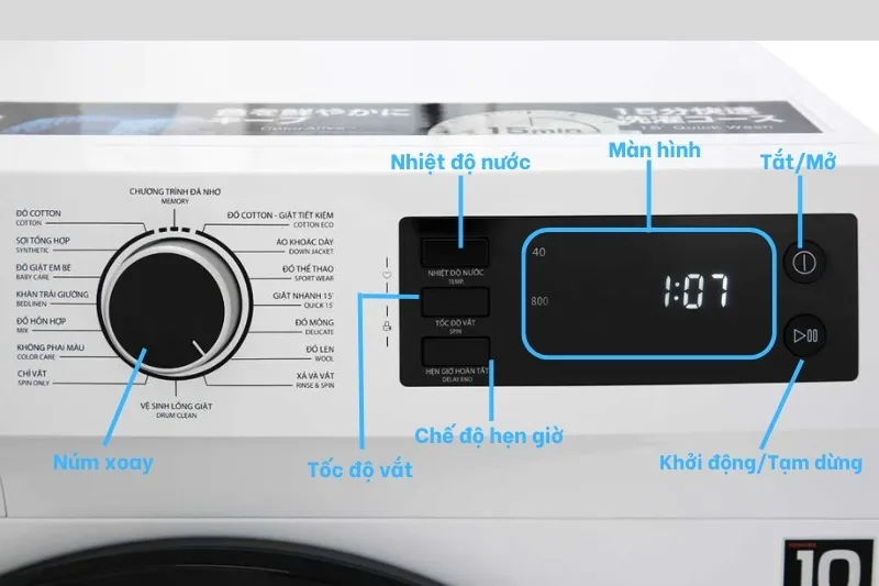 Bảng điều khiển máy giặt Toshiba 8.5 kg TW-BH95S2V