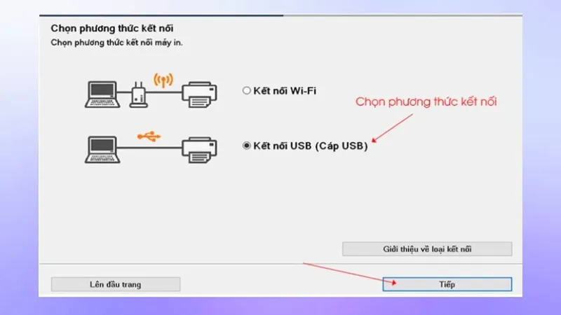 Kết nối Wi-Fi hoặc USB