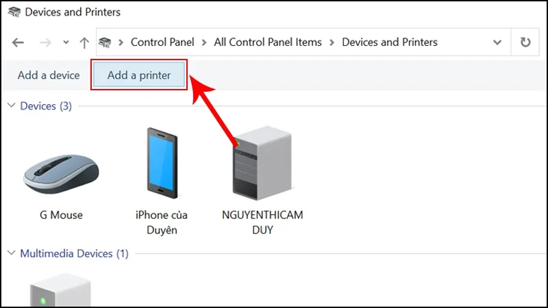 them may in canon vao danh sach