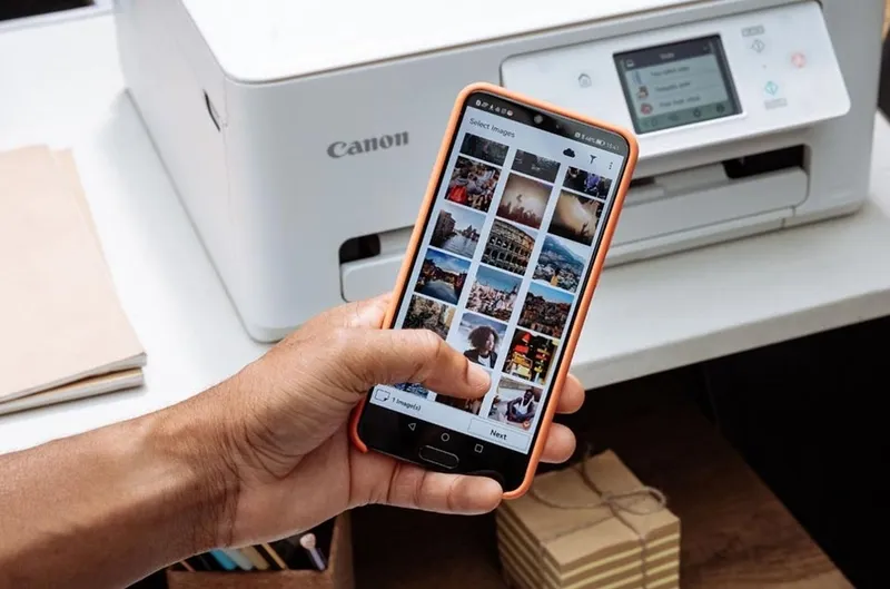 In từ xa qua ứng dụng Canon Mobile Printing trên điện thoại cho máy in LBP 6230