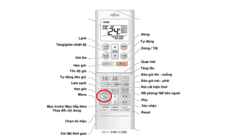 Hướng dẫn hẹn giờ bật tắt máy lạnh Fujitsu tự động