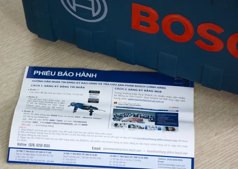 Kiểm tra phiếu bảo hành khi mua máy khoan Bosch
