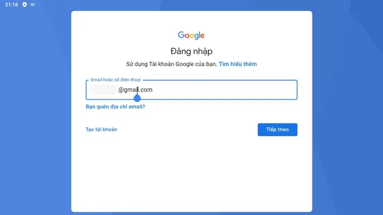 Màn hình đăng nhập tài khoản Google Play trên BlueStacks để cài đặt Messenger Lite và dùng Messenger trên máy tính