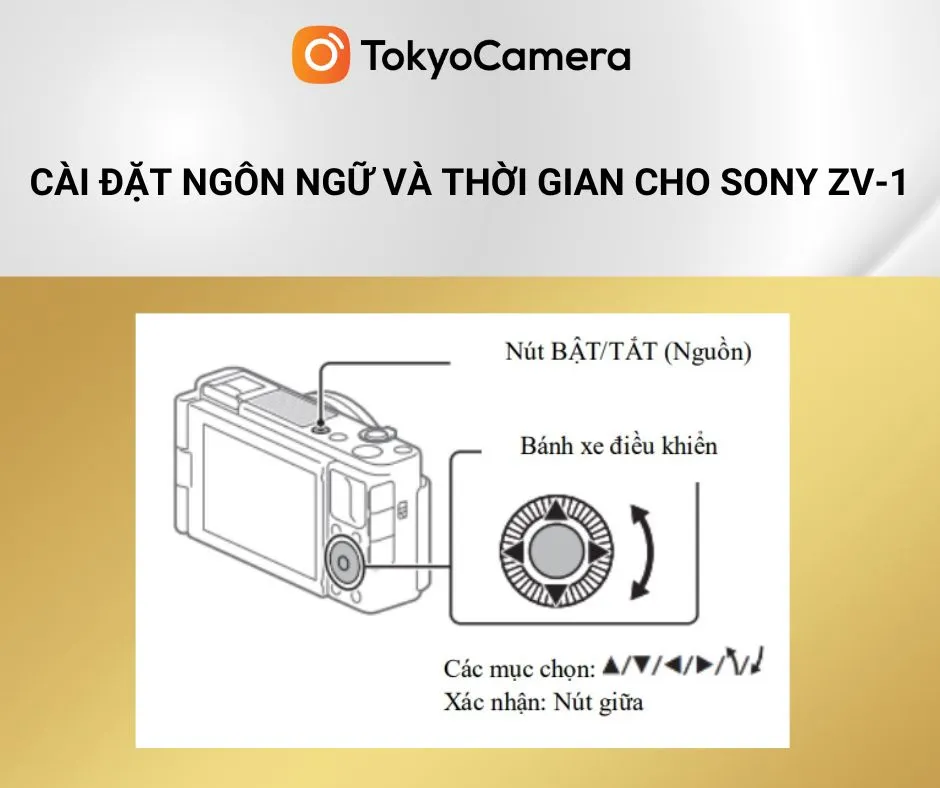 Cài đặt ngôn ngữ và thời gian trên máy ảnh kỹ thuật số Sony ZV-1
