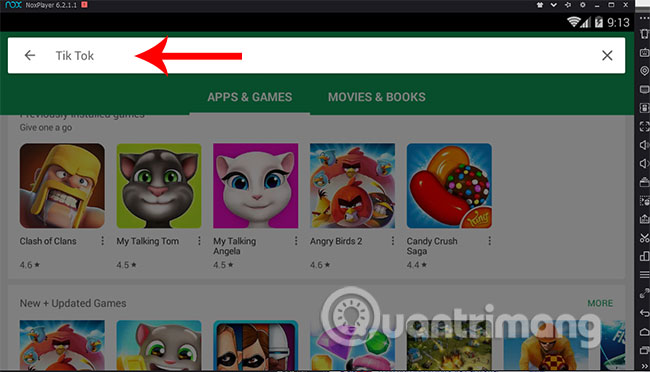 Tìm kiếm ứng dụng Tik Tok