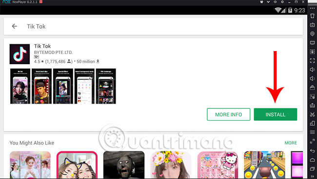 Nhấn vào Install để tiến hành tải về máy