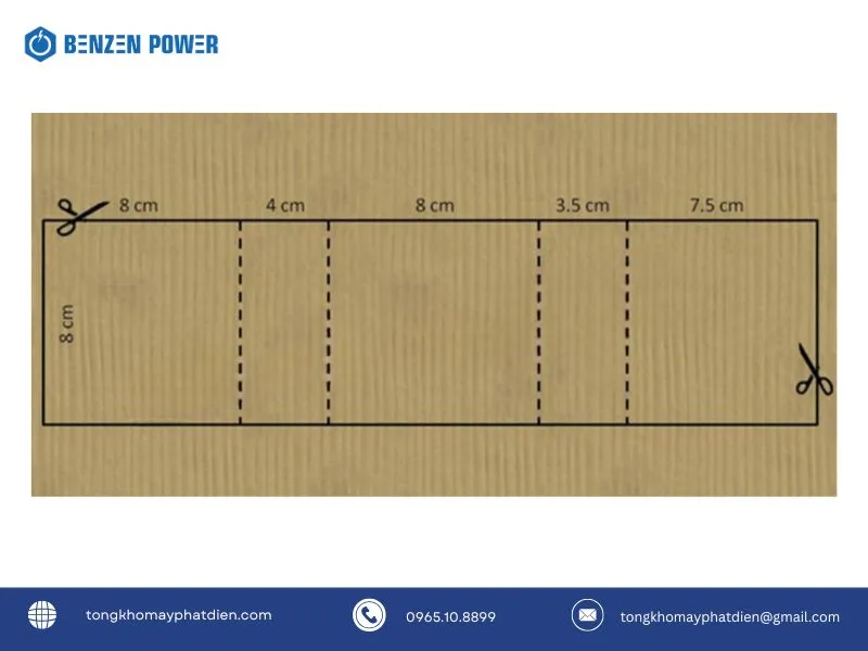 Hướng dẫn cắt bìa carton để tạo khung vững chắc, một bước quan trọng trong cách chế tạo máy phát điện đơn giản.