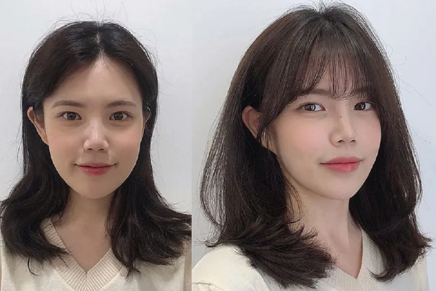 Cắt tóc mái theo khuôn mặt để tạo sự hoàn hảo, áp dụng cách sửa mái dày thành mái thưa