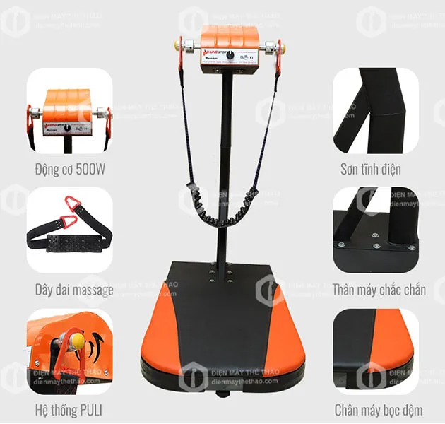 Cấu tạo máy đánh bụng đứng giảm mỡ