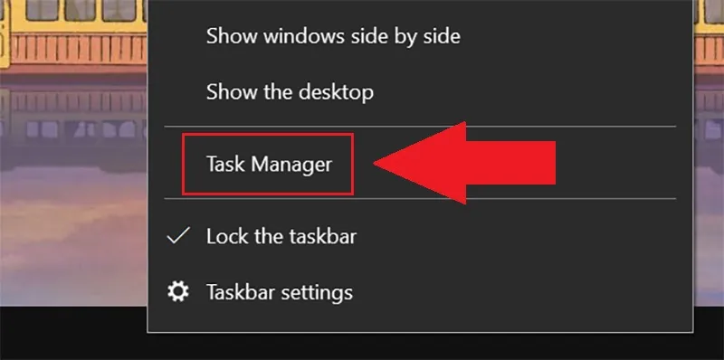 Mở Task Manager