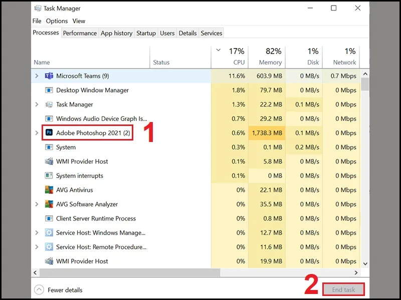 Tắt các phần mềm chạy ngầm không dùng đến