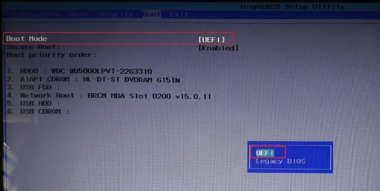 Chế độ boot Legacy và UEFI