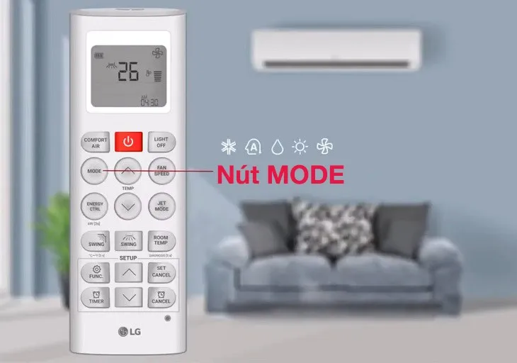 Người dùng lựa chọn mode phù hợp với điều kiện thời tiết, tối ưu cách sử dụng mode máy lạnh