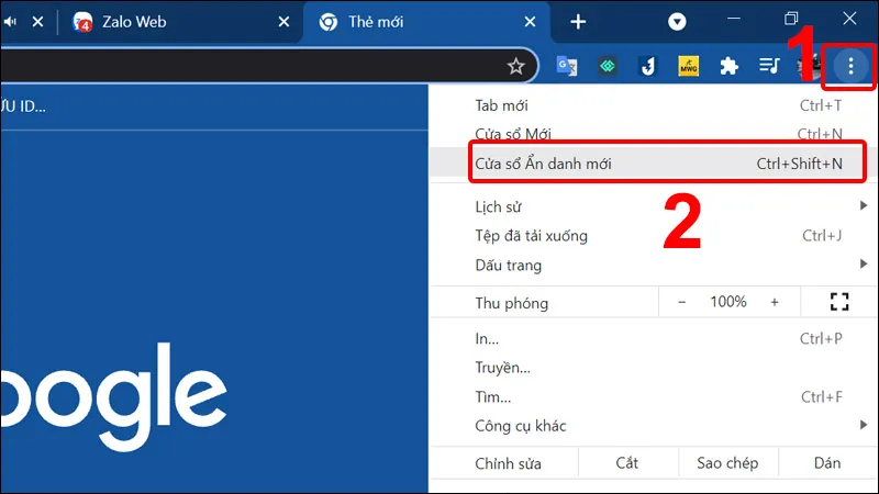 Hướng dẫn bật chế độ ẩn danh trên Google Chrome cho máy tính Windows