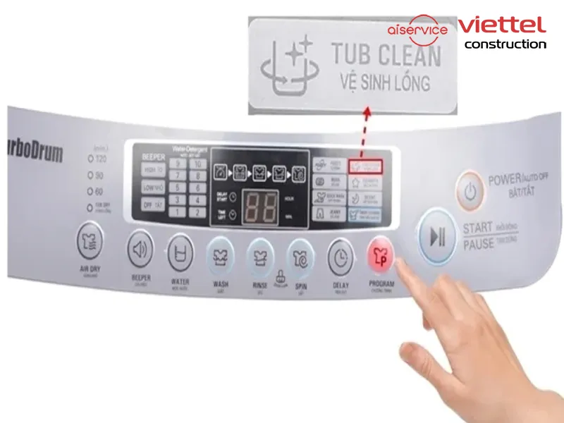 Hướng Dẫn Bật Chế Độ Tub Clean Máy Giặt LG