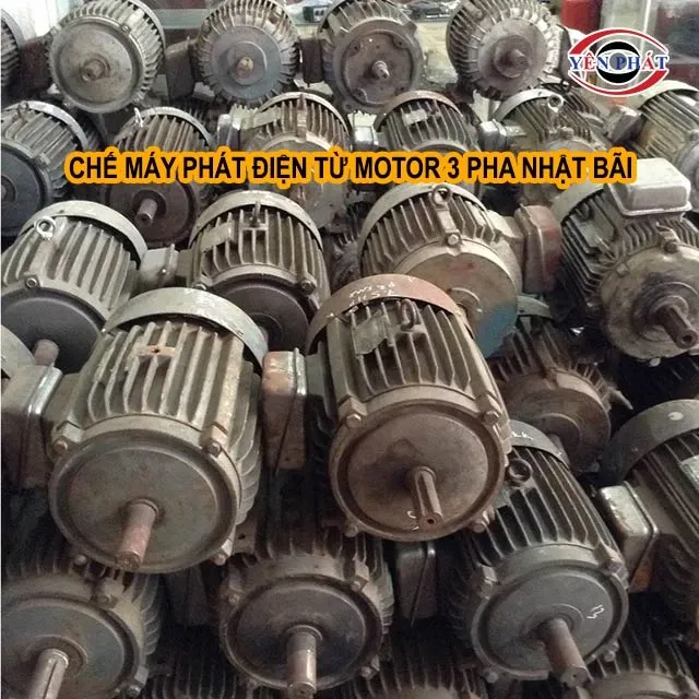 Cách sáng chế máy phát điện từ mô tơ 3 pha Nhật bãi