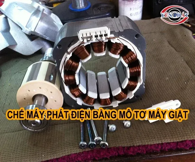 Mô tơ máy phát điện bằng mô tơ máy giặt cũ