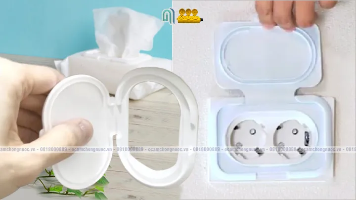 Sử dụng nắp hộp khăn ướt để tự chế vỏ đèn bảo vệ bóng đèn lắp ngoài trời khỏi mưa và bụi