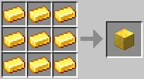 Khối vàng trong Minecraft, có thể được dùng làm linh kiện cao cấp cho việc chế tạo máy tính trong minecraft
