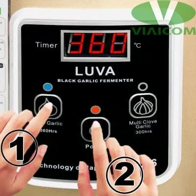 Lựa chọn chế độ làm tỏi cô đơn trên bảng điều khiển máy làm tỏi đen