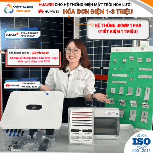 Hệ thống điện mặt trời hòa lưới 3kWp Huawei, một phần của hướng dẫn tự lắp pin mặt trời.