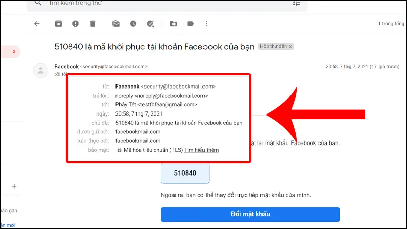 Kiểm tra thông tin người gửi để đảm bảo tính an toàn của email khi bạn truy cập cách mở gmail trên máy tính và nhận thư.