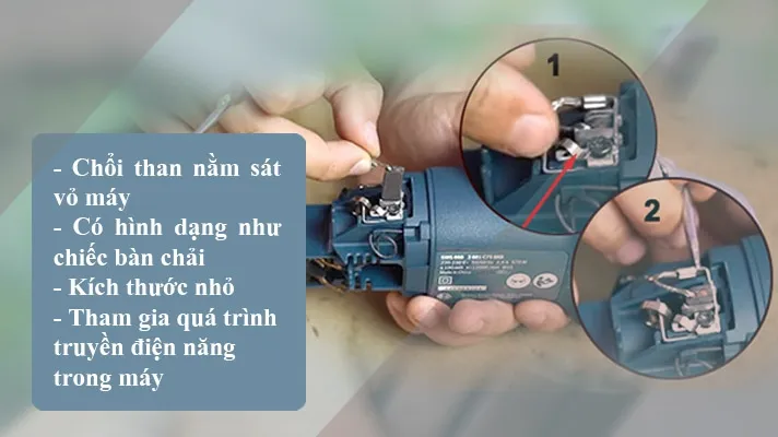 Chổi than máy khoan – Bộ phận truyền dẫn điện thiết yếu cho hoạt động máy