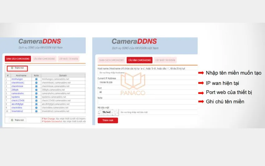 Tạo tên miền mới trên CameraDDNS.net