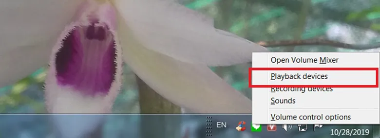 Truy cập Playback Devices để kiểm tra driver âm thanh khi sửa tiếng máy tính