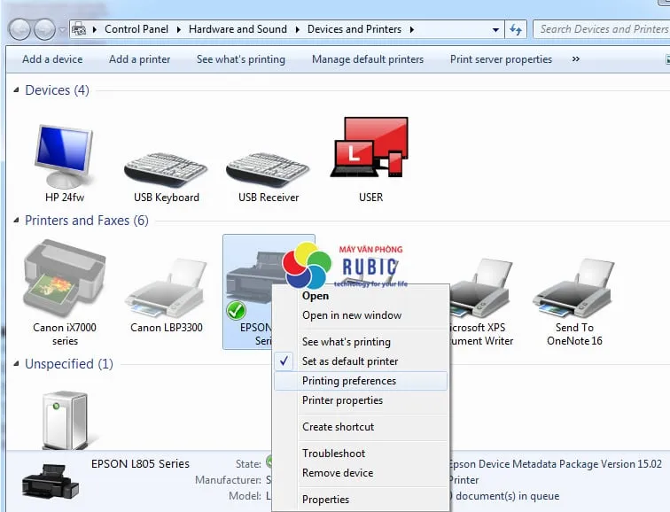 Giao diện Printing Preferences để truy cập tính năng Clear đầu in máy Brother DCP T700W