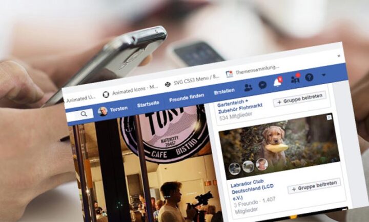 Người dùng thao tác để mở tài khoản Facebook ở hai máy di động khác nhau, minh họa tính năng đa thiết bị.