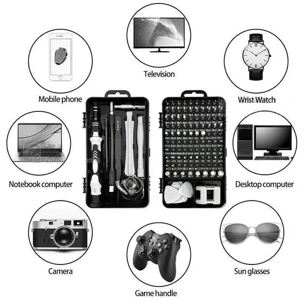 Minh họa công dụng của bộ tua vít đa năng trong sửa chữa điện thoại