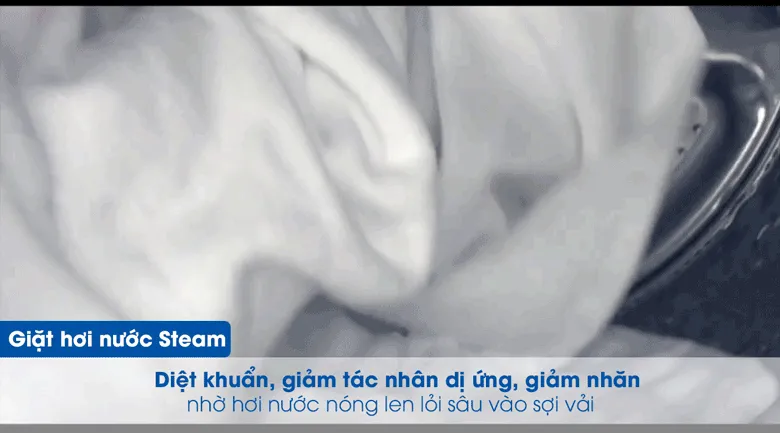 Minh họa công nghệ giặt hơi nước Steam trên máy giặt LG